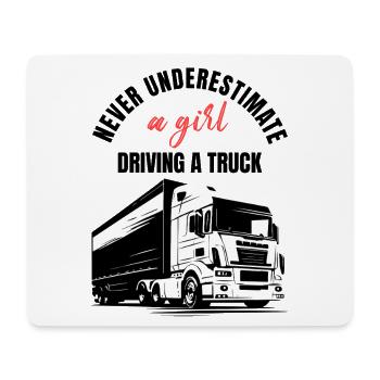 Mädchen-LKW-Fahrerin - Mousepad (Querformat) - Weiß - Vorne