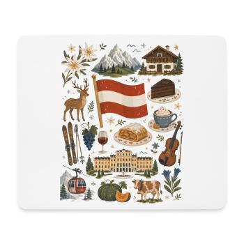 Österreich | Alpen, Genuss & Heimatgefühl - Mousepad (Querformat) - Weiß - Vorne