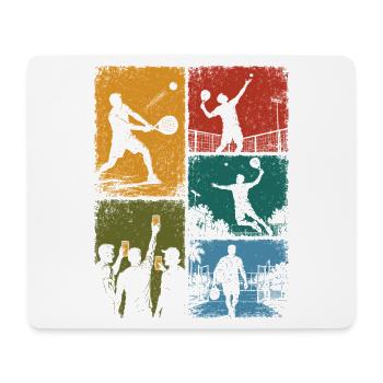 Padel und humorvoller Aperitif - Mousepad (Querformat) - Weiß - Vorne