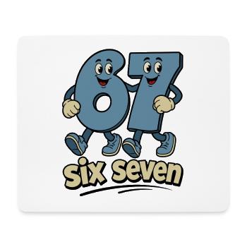six seven | Zahlenduo 6 und 7 | Fröhliche Ziffern - Mousepad (Querformat) - Weiß - Vorne