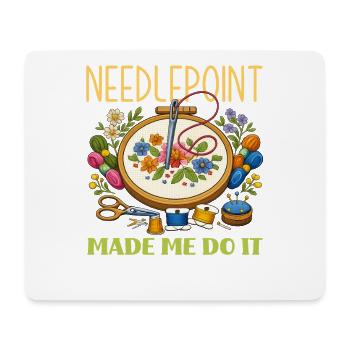 Funny needlepoint craft hobby - Mouse Pad (horizontal) - white - Front