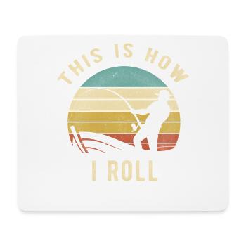 Angeln Retro So rolle ich Angler Geschenk - Mousepad (Querformat) - Weiß - Vorne
