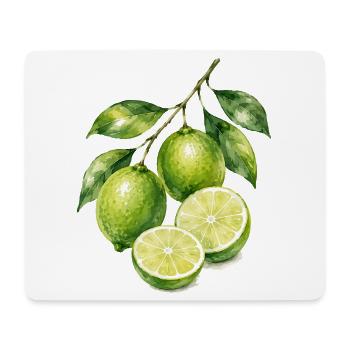 Limetten Aquarell Frische - Mousepad (Querformat) - Weiß - Vorne