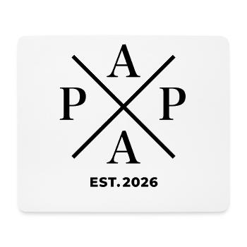 Papa Est. 2026 | Vater | Vatertag Geschenk - Mousepad (Querformat) - Weiß - Vorne