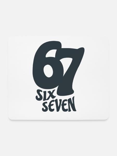 six seven | Zahlenduo 6 und 7 | Fröhliche Ziffern - Mousepad (Querformat) - Weiß