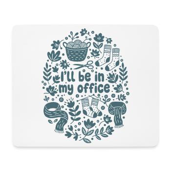 Drôle d’amoureux du crochet qui sera dans mon bureau Laine - Tapis de souris (format paysage) - blanc - Devant