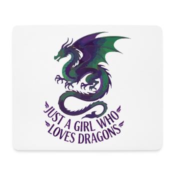 Drachenliebe: Mädchen Motiv - Mousepad (Querformat) - Weiß - Vorne