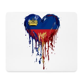 Liechtenstein Venezuela Flaggenherz Tropfenkunst - Mousepad (Querformat) - Weiß - Vorne