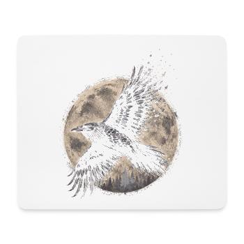 Rabe Raben - Mousepad (Querformat) - Weiß - Vorne