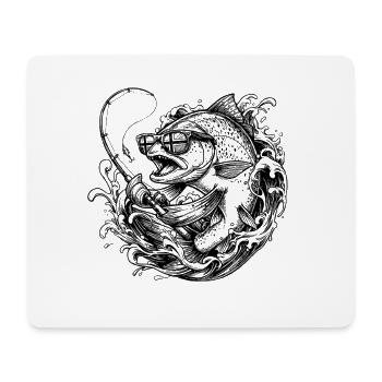 Hecht Norwegen Sonnenbrille Angel - Mousepad (Querformat) - Weiß - Vorne