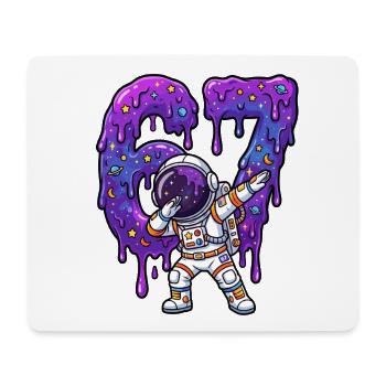 67 Dabbing Astronaut Six Seven Meme Brainrot Junge - Mousepad (Querformat) - Weiß - Vorne