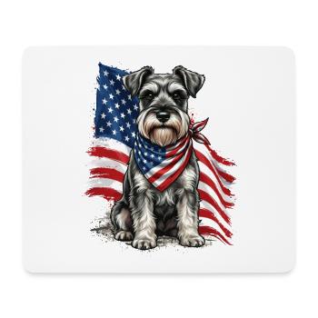 Patriotischer Schnauzer Stars, Stripes Hundestolz, - Mousepad (Querformat) - Weiß - Vorne