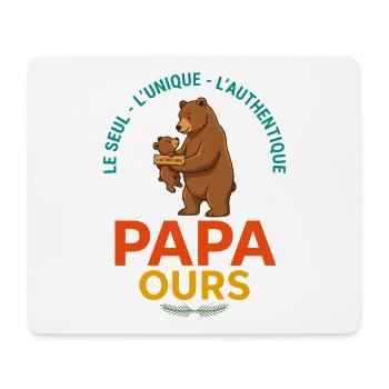 Papa Ours L'Authentique Cadeau Fête Des Pères - Tapis de souris (format paysage) - blanc - Devant