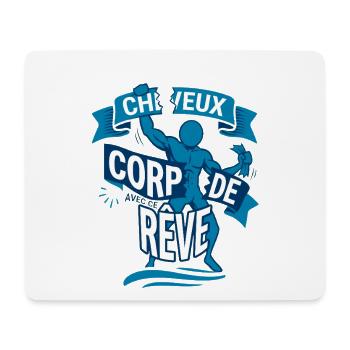 Chauve Et Musclé Corps De Rêve Humour - Tapis de souris (format paysage) - blanc - Devant