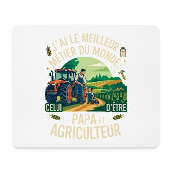 Papa Et Agriculteur Meilleur Métier Du Monde - Tapis de souris (format paysage) - blanc - Devant