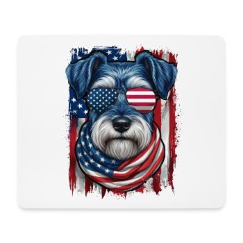 Patriotischer US-Schnauzer Stars Stripes Pride - Mousepad (Querformat) - Weiß - Vorne