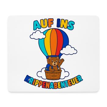Auf ins Krippenabenteuer – Bär zum Krippenstart - Mousepad (Querformat) - Weiß - Vorne