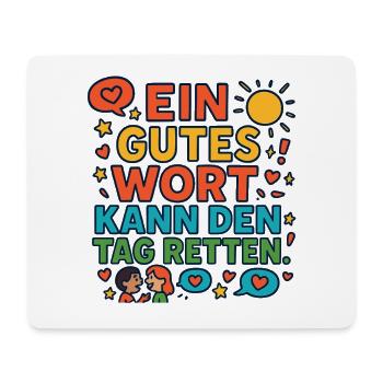 Ein gutes Wort kann den Tag retten – Spruch - Mousepad (Querformat) - Weiß - Vorne