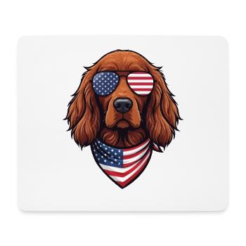 Patriotic Irish Setter - Red Setter Dog Mom Dad - Mouse Pad (horizontal) - white - Front