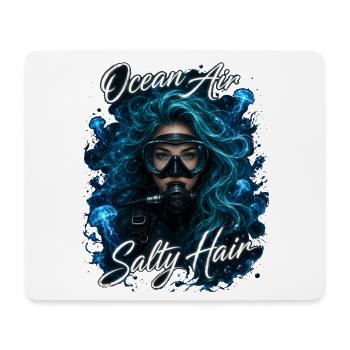 Ocean Air Salty Hair Tauchen Meer Quallen - Mousepad (Querformat) - Weiß - Vorne