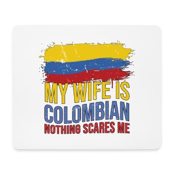 Ehefrau ist kolumbianische Flagge Kolumbien - Mousepad (Querformat) - Weiß - Vorne
