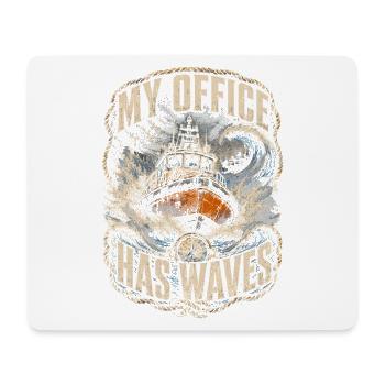 Küstenwache Rettungsschwimmer My Office Has Waves - Mousepad (Querformat) - Weiß - Vorne