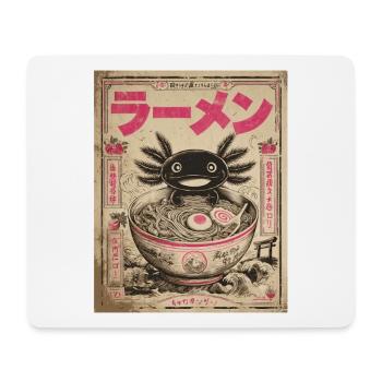 Axolotl, Ramen, Japanische Nudeln, Kawaii, Anime - Mousepad (Querformat) - Weiß - Vorne