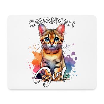 Savannah Cat Mädchen Savannah Katze - Mousepad (Querformat) - Weiß - Vorne