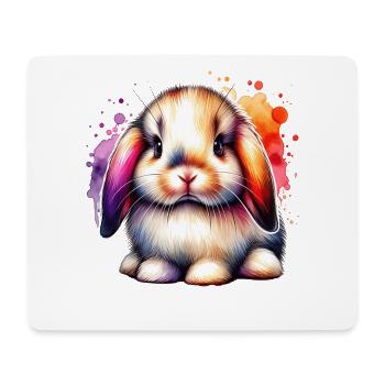 Zwergwidder Kaninchen Motiv - Mousepad (Querformat) - Weiß - Vorne