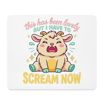 Niedliche Panik-Ziegenschrei-Tee - Mousepad (Querformat) - Weiß - Vorne