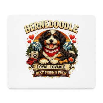 Bernedoodle – Flauschig, spaßig & süß - Mousepad (Querformat) - Weiß - Vorne