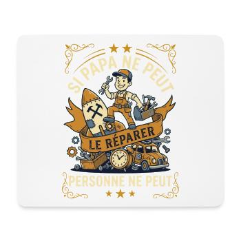 Si Papa Ne Peut Le Réparer Humour Rétro - Tapis de souris (format paysage) - blanc - Devant