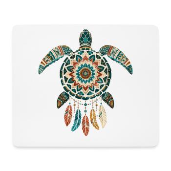 Meeresschildkröten-Mandala Traumfänger-Boho - Mousepad (Querformat) - Weiß - Vorne
