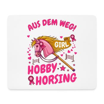 Aus dem Weg Hobby Horsing Girl Steckenpferd - Mousepad (Querformat) - Weiß - Vorne