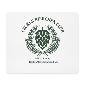 Lecker Bierchen Club Official Member - Mousepad (Querformat) - Weiß - Vorne