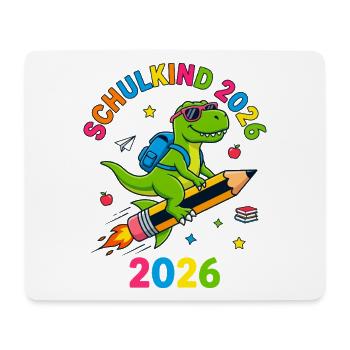 Schulkind 2026 Dino T-Rex Einschulung - Mousepad (Querformat) - Weiß - Vorne