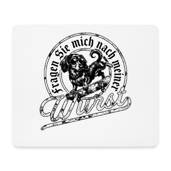 Cooler Dackel mit Skateboard und Sonnenbrille  - Mousepad (Querformat) - Weiß - Vorne