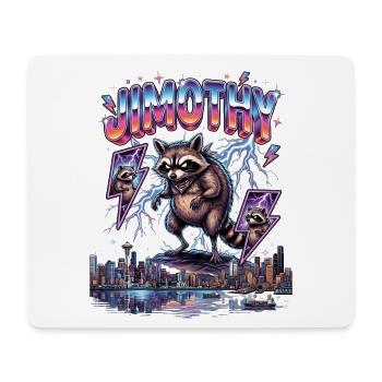 JIMOTHY Waschbär Retro - Mousepad (Querformat) - Weiß - Vorne