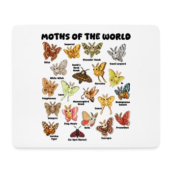 Moths of the World Kawaii Table Entomology - Mouse Pad (horizontal) - white - Front