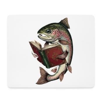 Bücherfisch Vintage Illustration - Mousepad (Querformat) - Weiß - Vorne