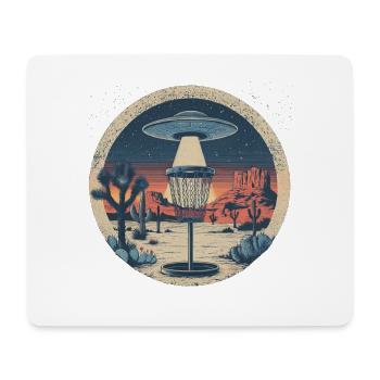 Disc Golf Putter UFO Basket Retro Vintage Desert After - Mouse Pad (horizontal) - white - Front
