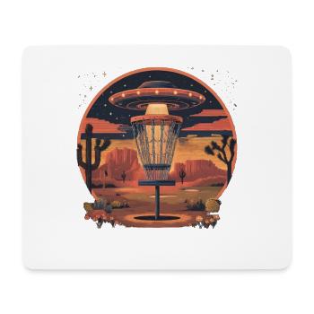 Disc Golf Set UFO Wüste Retro Vintage Kakteen  - Mousepad (Querformat) - Weiß - Vorne