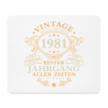 Vintage 1981 Jahrgang Mann 45. Geburtstag - Mousepad (Querformat) - Weiß - Vorne