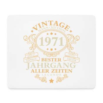 Vintage 1971 Jahrgang Mann 55. Geburtstag - Mousepad (Querformat) - Weiß - Vorne