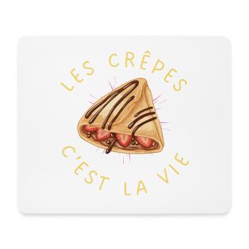 Les crêpes c'est la vie - Tapis de souris (format paysage) - blanc - Devant
