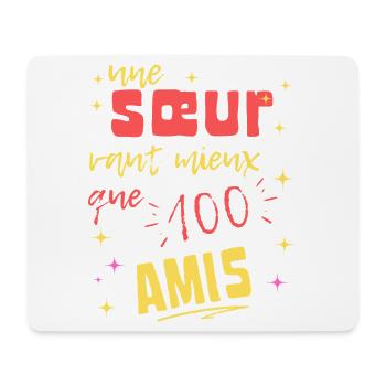 Eine Schwester ist besser als hundert Freunde - Mousepad (Querformat) - Weiß - Vorne