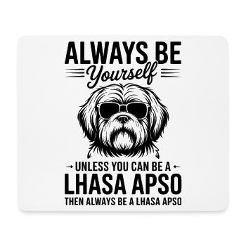 Lhasa Apso Drôle, Cadeau Lhasa Apso - Tapis de souris (format paysage) - blanc - Devant
