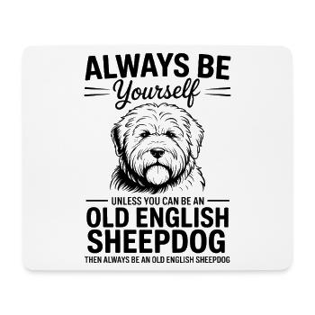 Vieux cadeau de la blague du chien de berger anglais : Bobtail - Tapis de souris (format paysage) - blanc - Devant