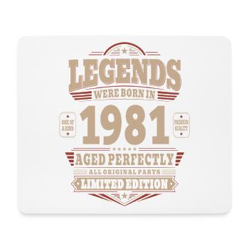 45. Geburtstag Geschenk Mann 1981 Vintage Retro - Mousepad (Querformat) - Weiß - Vorne
