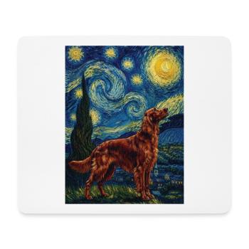 Irischer Zuspieler, Sternennacht – Roter Zuspieler, Hundemama, Vater, - Mousepad (Querformat) - Weiß - Vorne